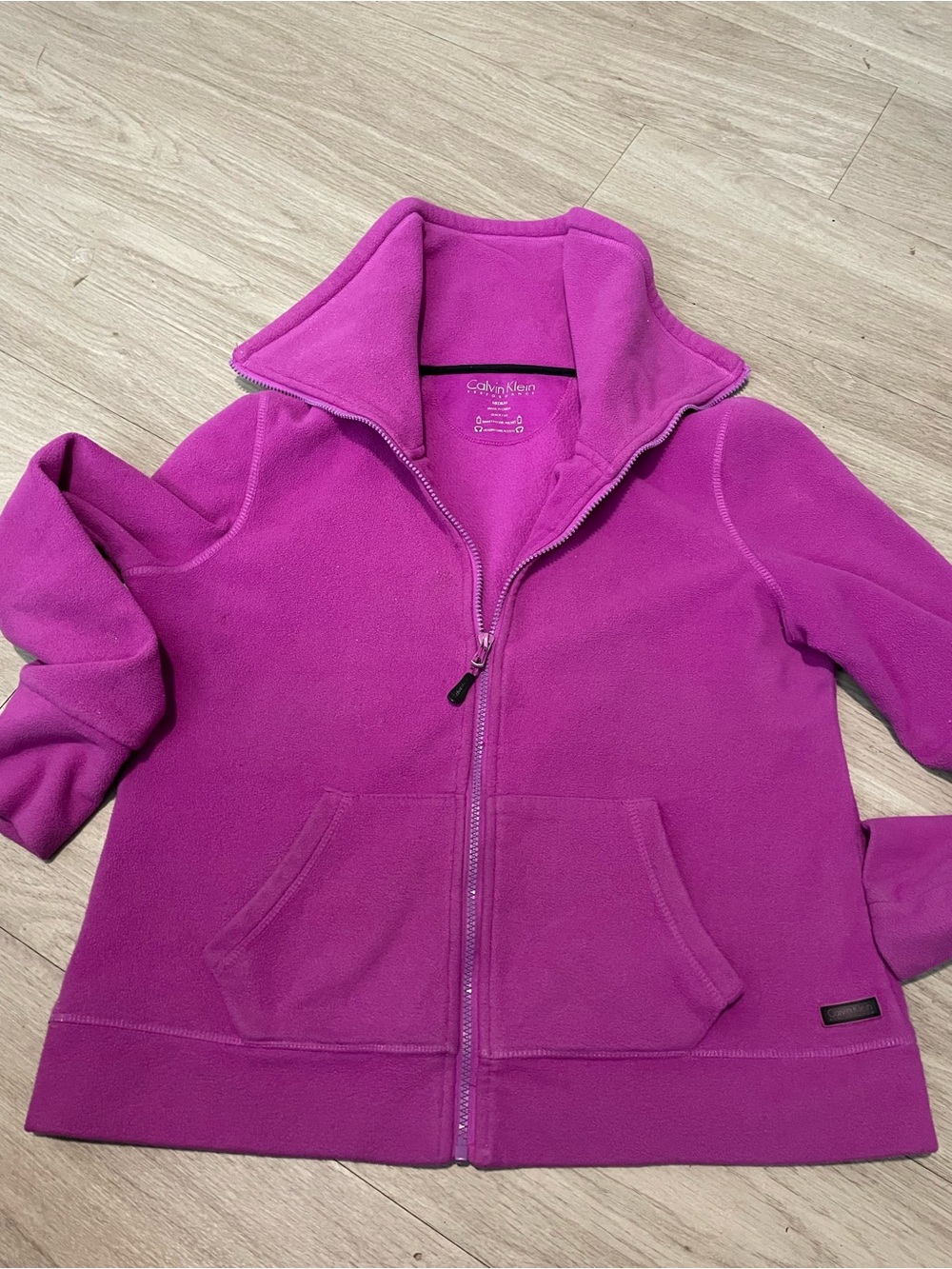 Calvin Klein Magenta Fleece Zip-Up Jacket